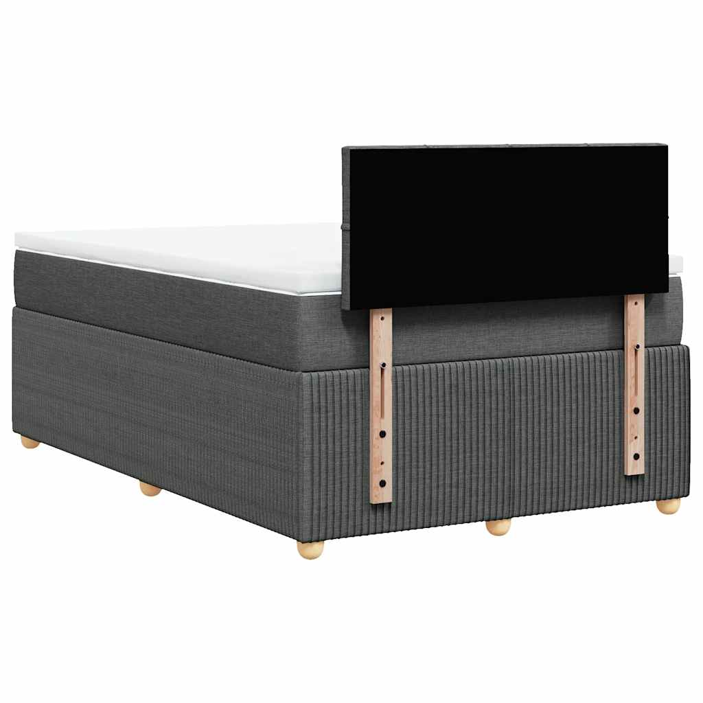 Sommier à lattes de lit avec matelas gris foncé 120x190cm tissu - XIOS