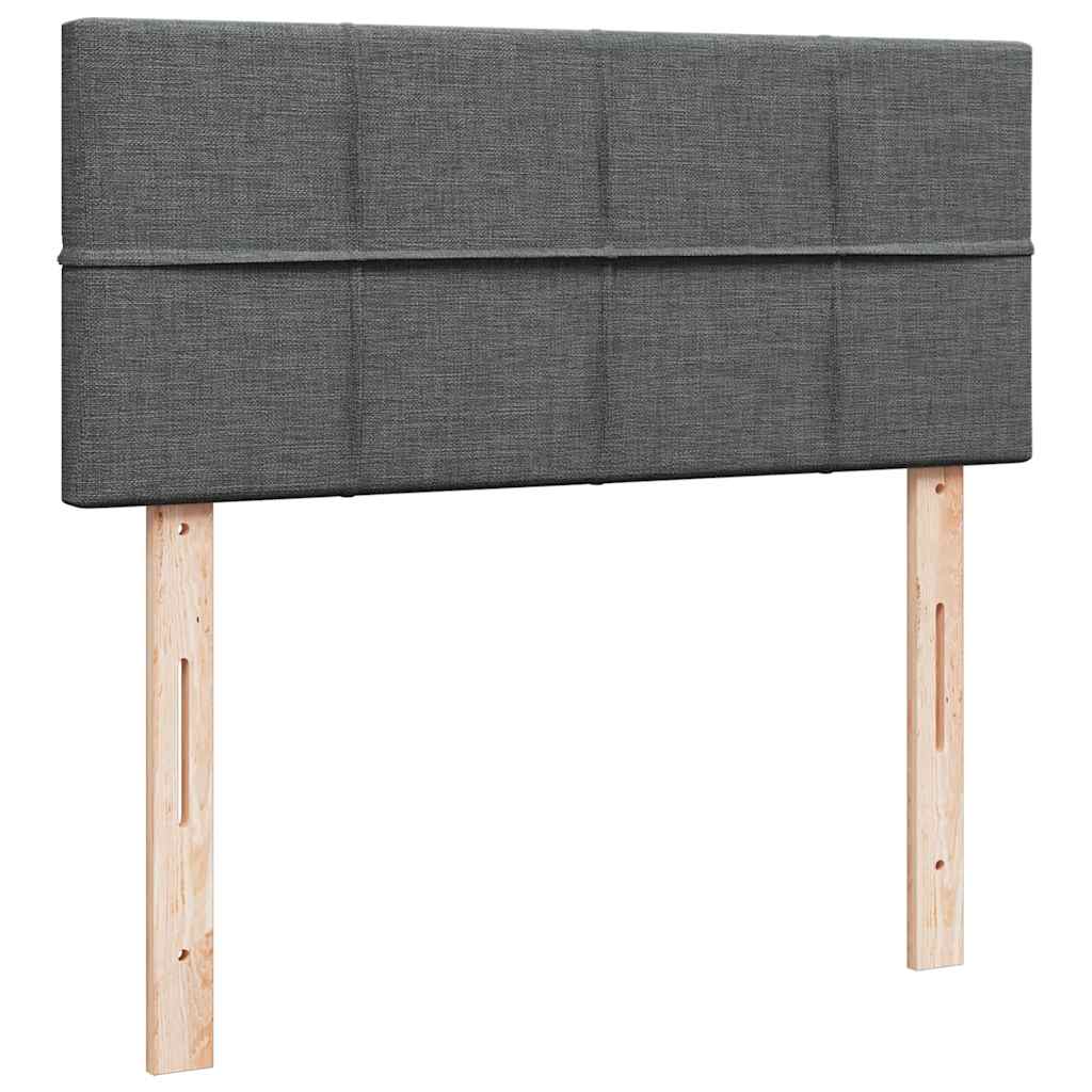 Sommier à lattes de lit avec matelas gris foncé 120x190cm tissu - XIOS