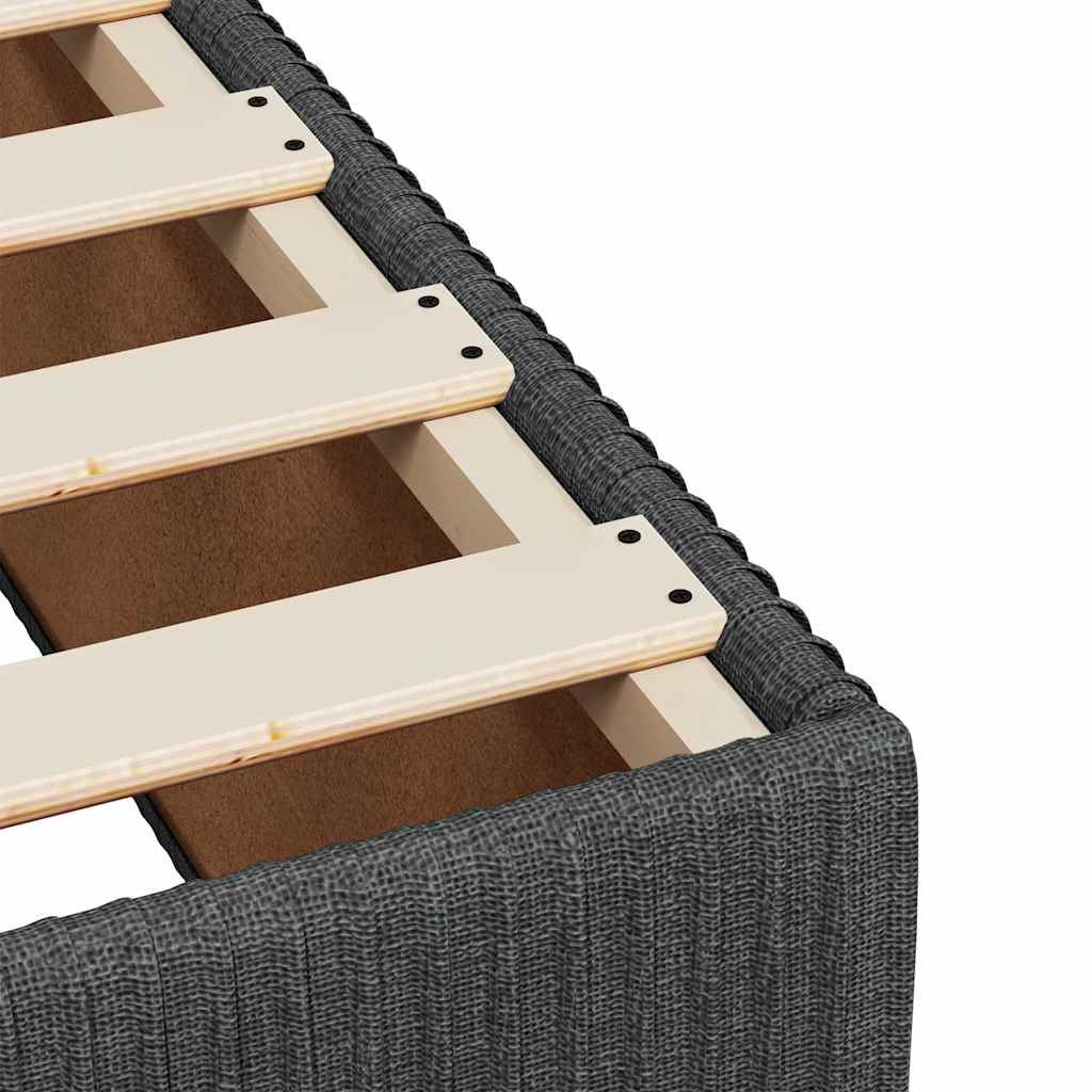 Sommier à lattes de lit avec matelas gris foncé 120x190cm tissu - XIOS