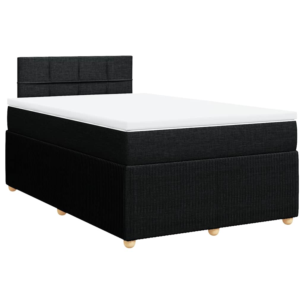 Sommier à lattes de lit avec matelas noir 120x190 cm tissu - XIOS