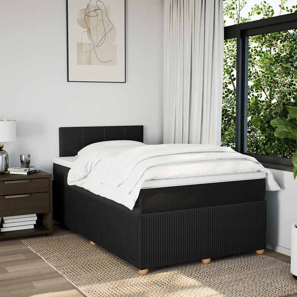 Sommier à lattes de lit avec matelas noir 120x190 cm tissu - XIOS