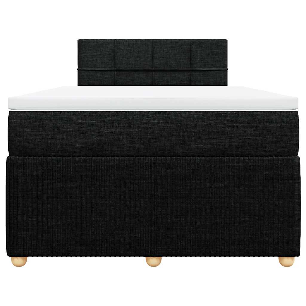 Sommier à lattes de lit avec matelas noir 120x190 cm tissu - XIOS