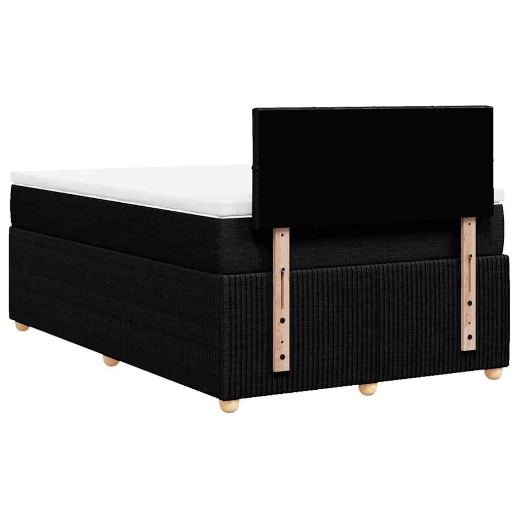 Sommier à lattes de lit avec matelas noir 120x190 cm tissu - XIOS