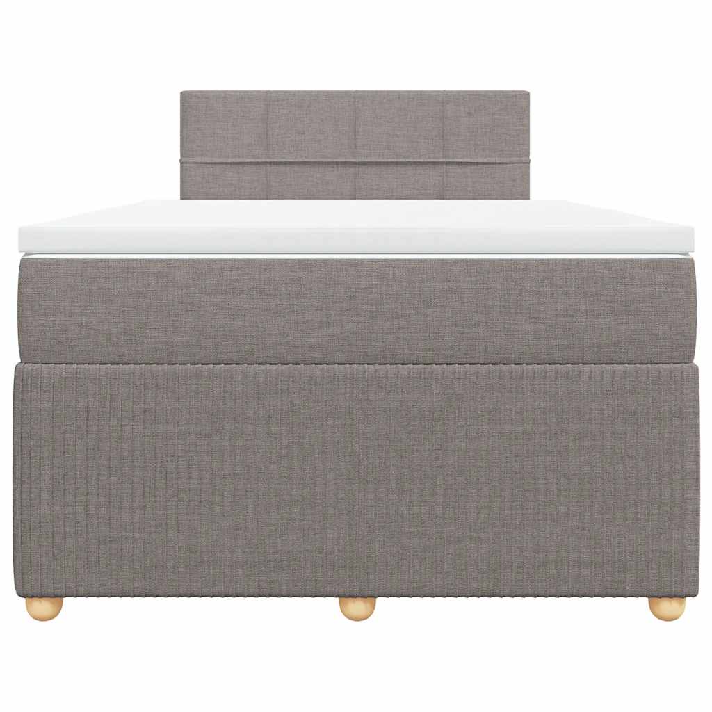 Sommier à lattes de lit avec matelas taupe 120x190 cm tissu - XIOS