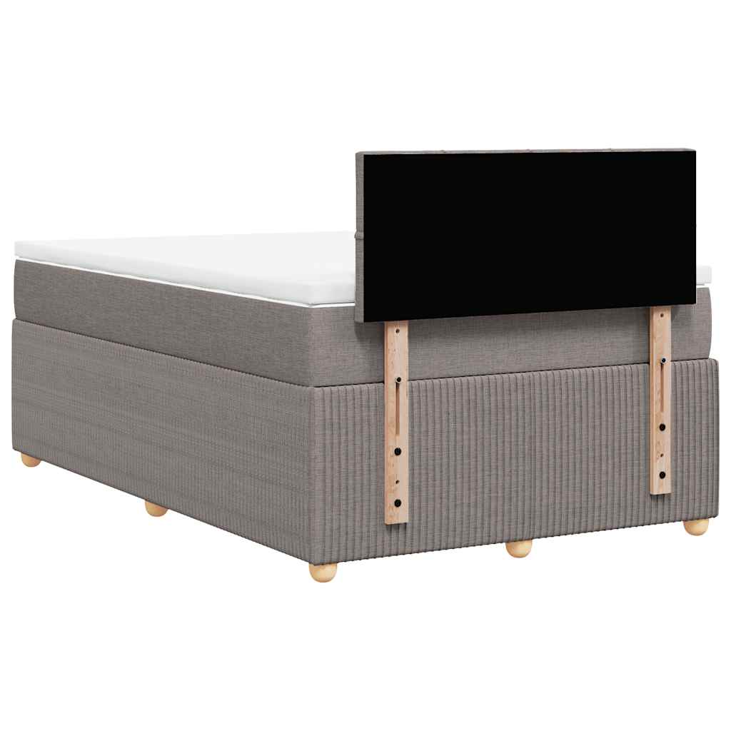 Sommier à lattes de lit avec matelas taupe 120x190 cm tissu - XIOS