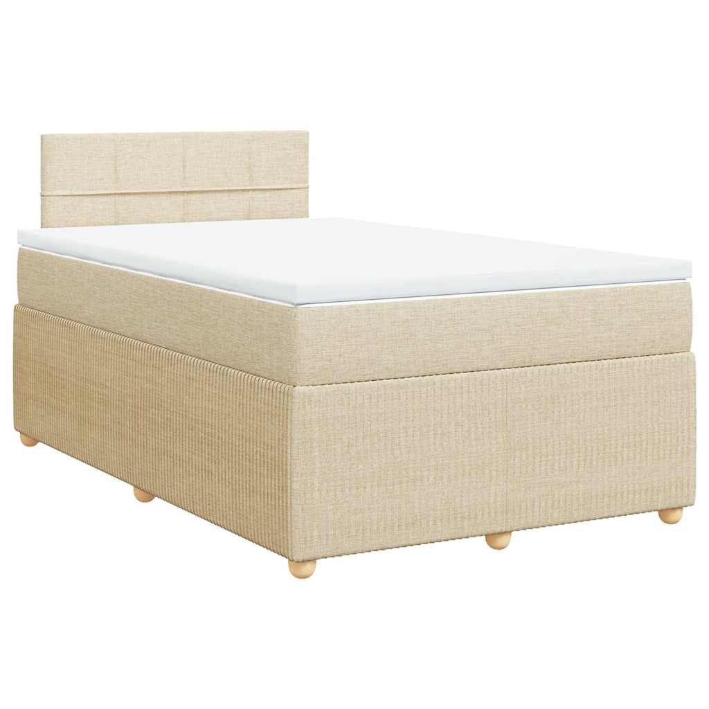 Sommier à lattes de lit avec matelas crème 120x190 cm tissu - XIOS