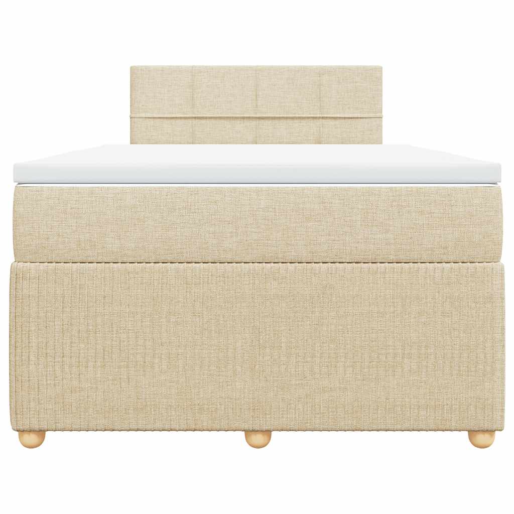 Sommier à lattes de lit avec matelas crème 120x190 cm tissu - XIOS