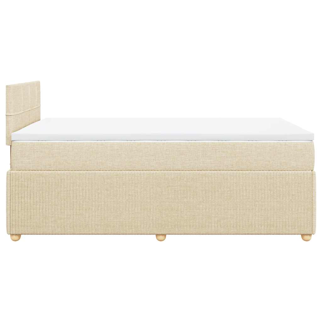 Sommier à lattes de lit avec matelas crème 120x190 cm tissu - XIOS