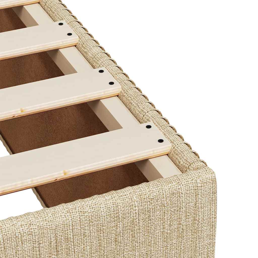 Sommier à lattes de lit avec matelas crème 120x190 cm tissu - XIOS