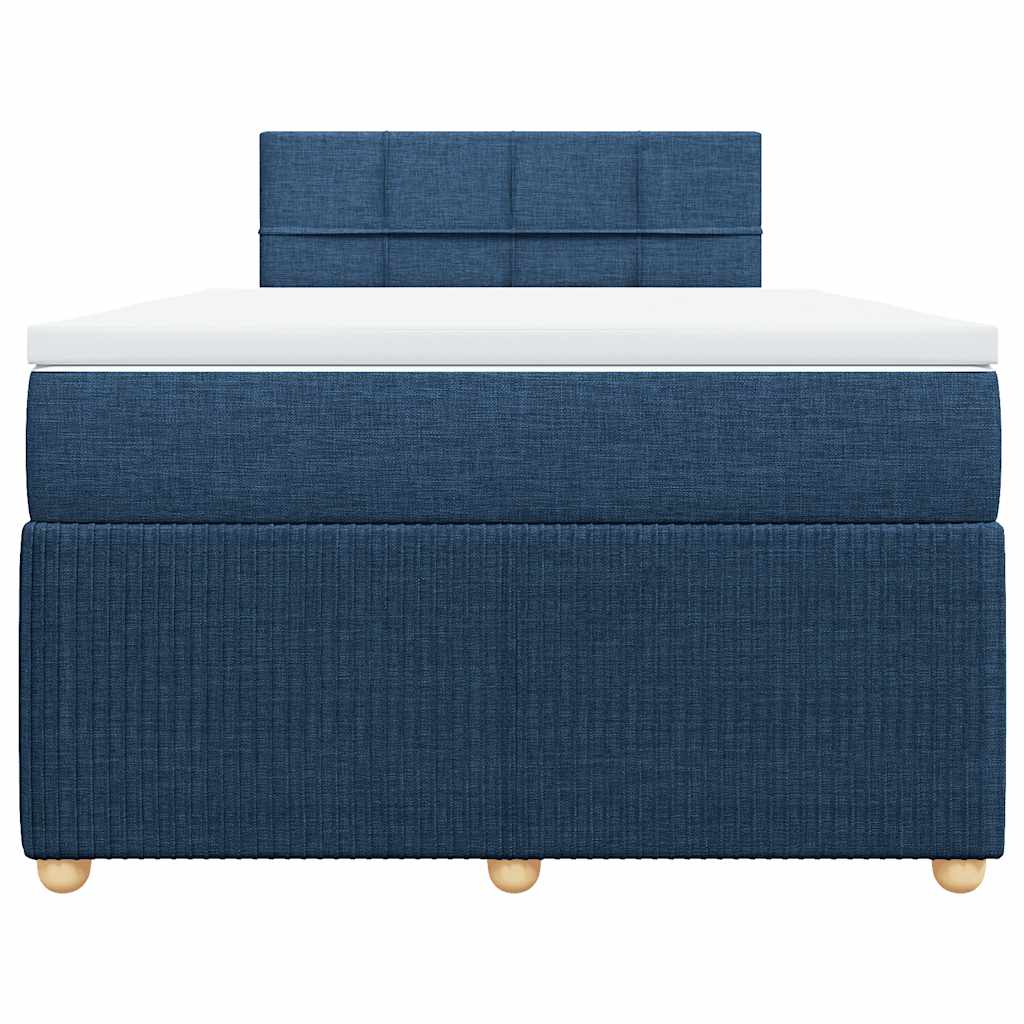 Sommier à lattes de lit avec matelas bleu 120x190 cm tissu - XIOS