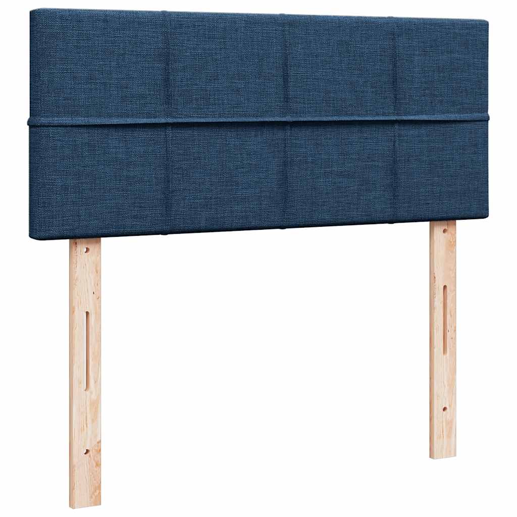 Sommier à lattes de lit avec matelas bleu 120x190 cm tissu - XIOS