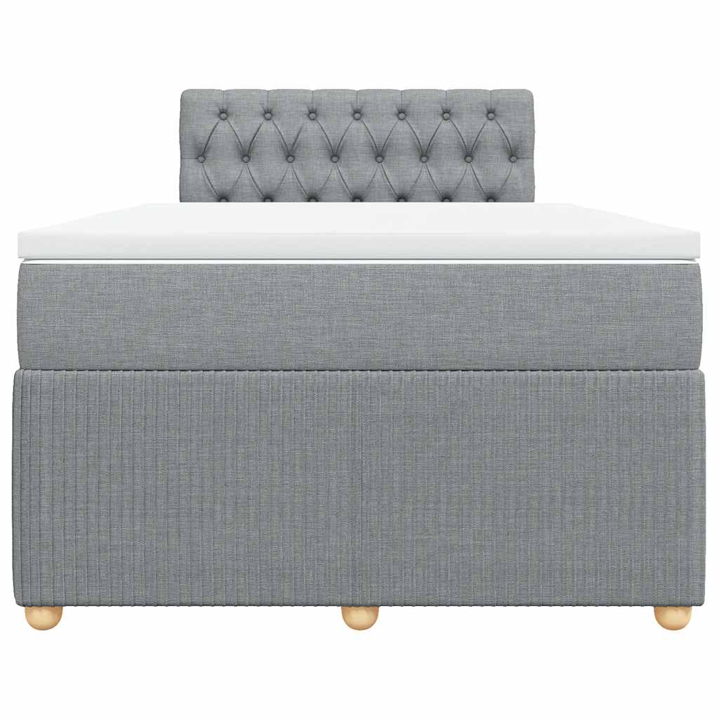 Sommier à lattes de lit et matelas gris clair 120x190 cm tissu - XIOS