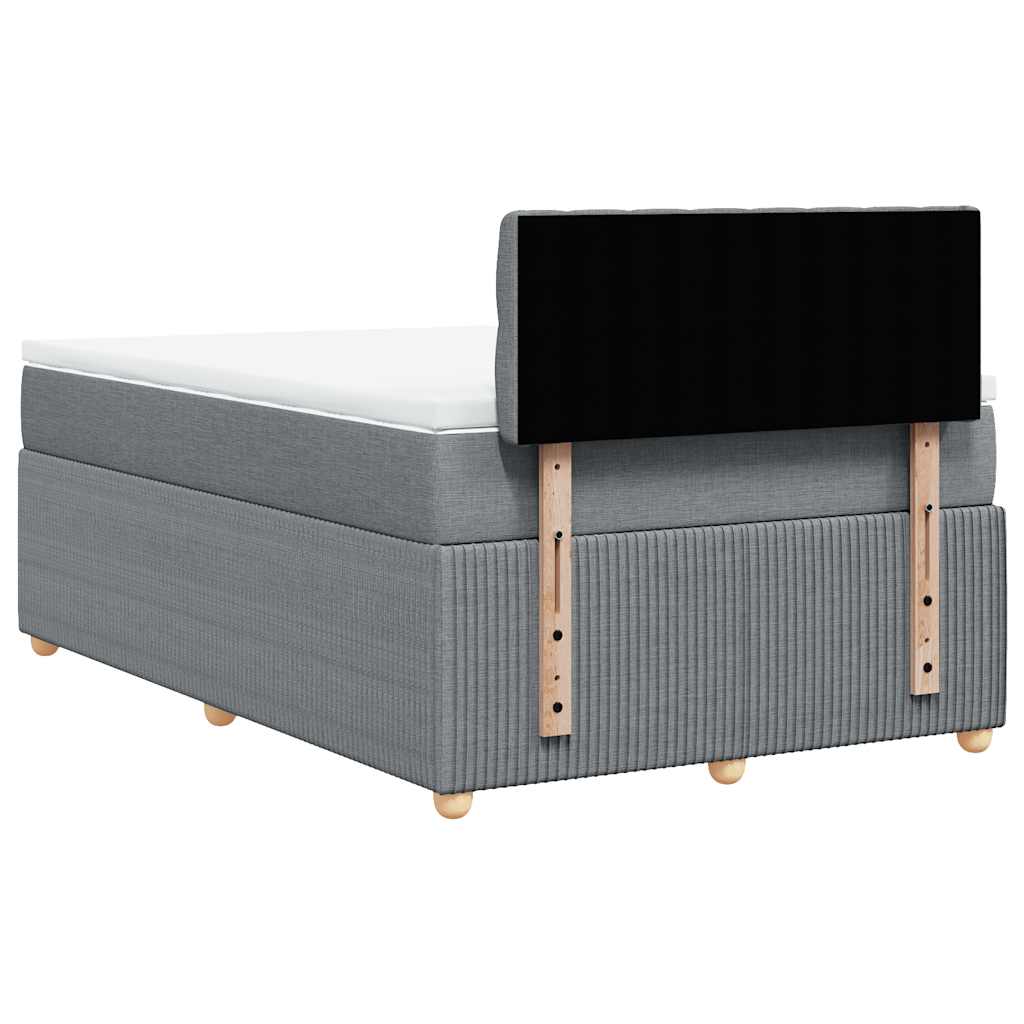 Sommier à lattes de lit et matelas gris clair 120x190 cm tissu - XIOS