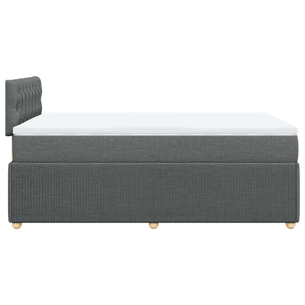 Sommier à lattes de lit avec matelas gris foncé 120x190cm tissu - XIOS