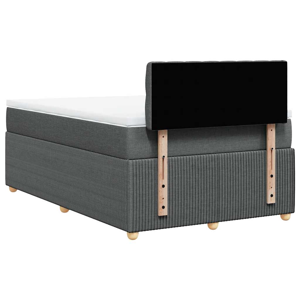 Sommier à lattes de lit avec matelas gris foncé 120x190cm tissu - XIOS