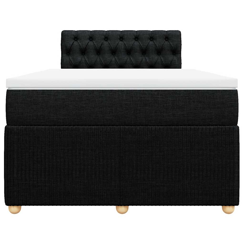 Sommier à lattes de lit avec matelas noir 120x190 cm tissu - XIOS