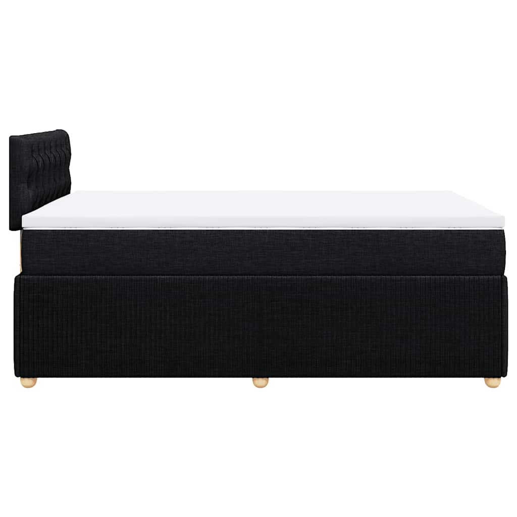 Sommier à lattes de lit avec matelas noir 120x190 cm tissu - XIOS