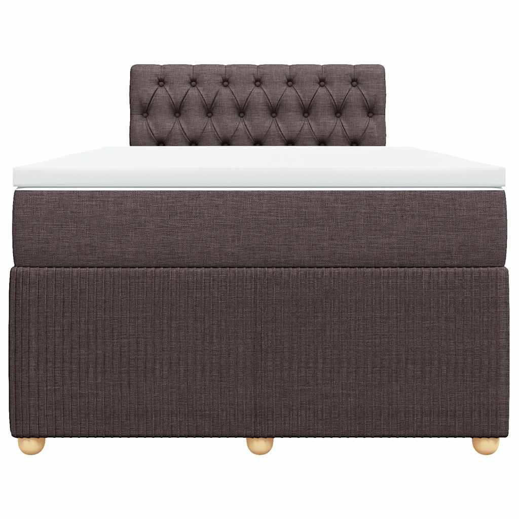 Sommier à lattes de lit et matelas marron foncé 120x190cm tissu - XIOS