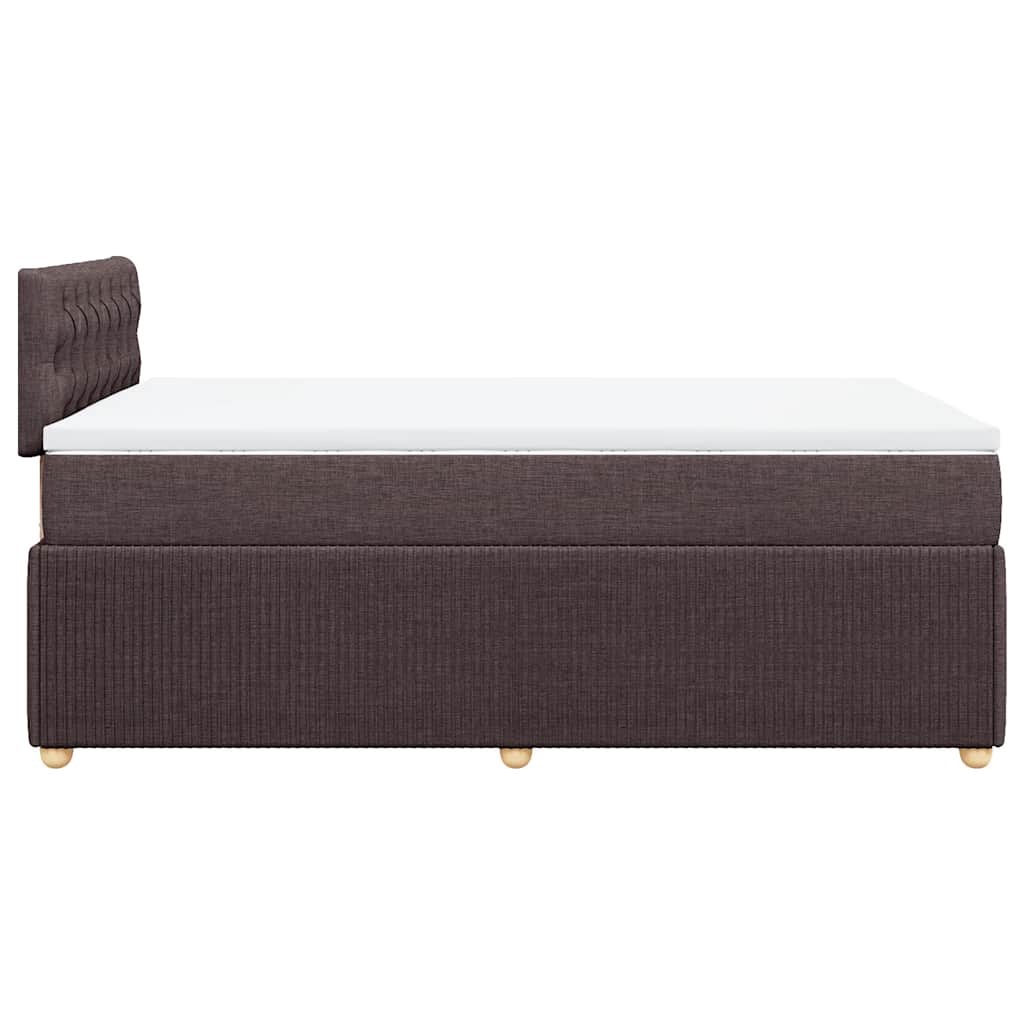 Sommier à lattes de lit et matelas marron foncé 120x190cm tissu - XIOS