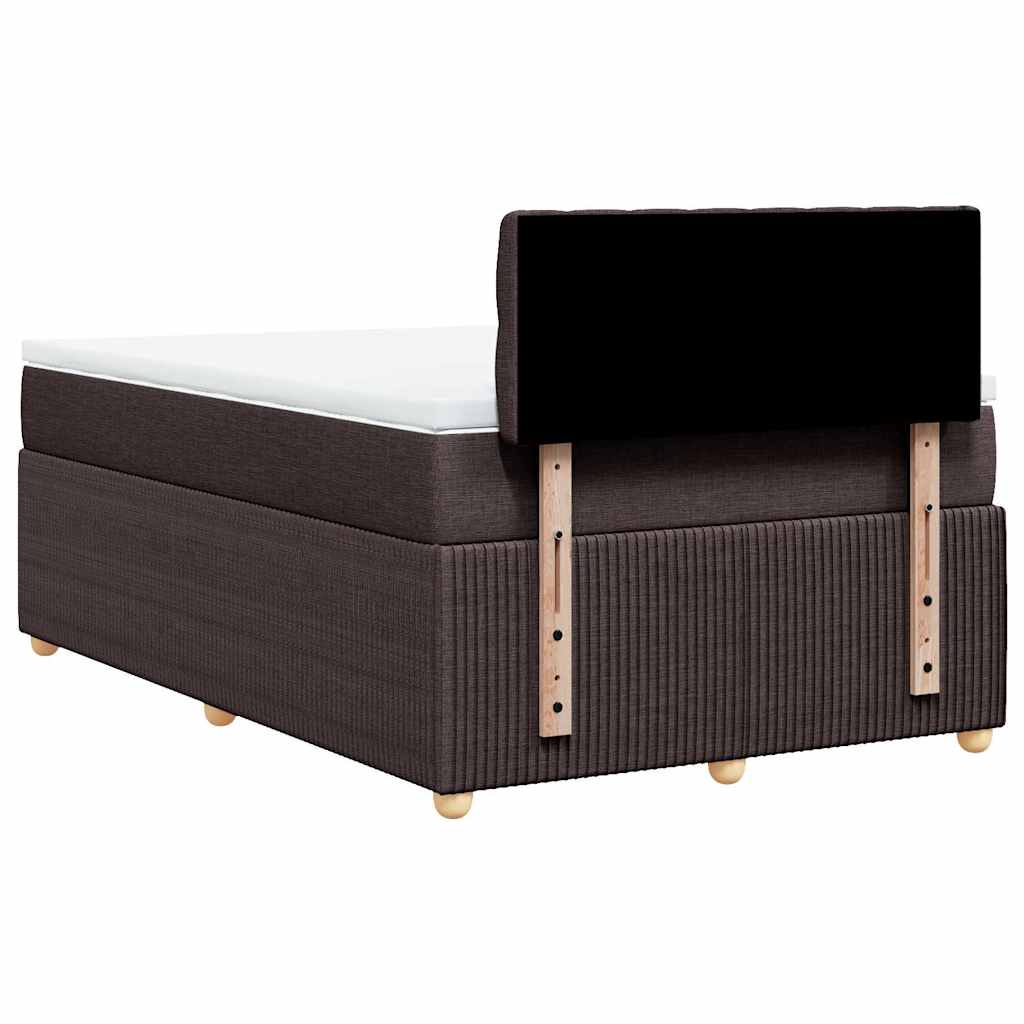 Sommier à lattes de lit et matelas marron foncé 120x190cm tissu - XIOS