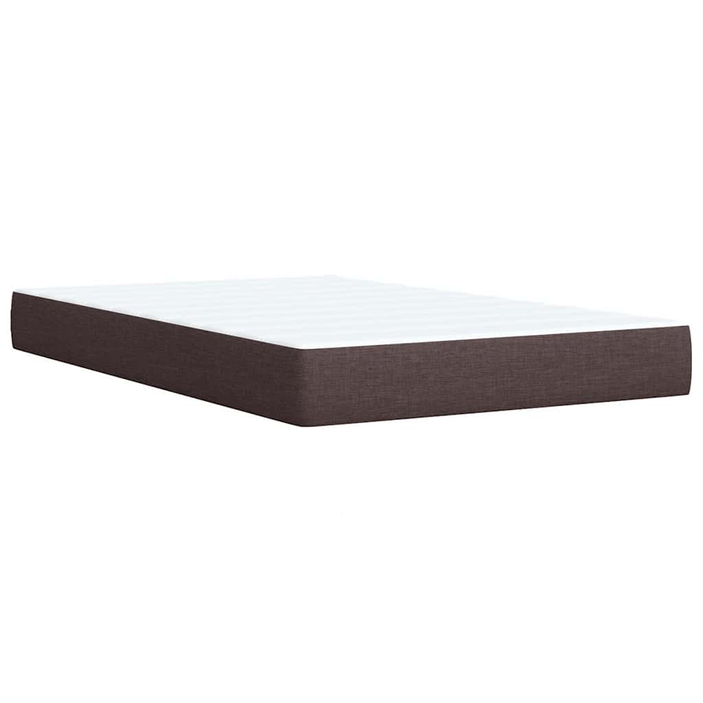 Sommier à lattes de lit et matelas marron foncé 120x190cm tissu - XIOS