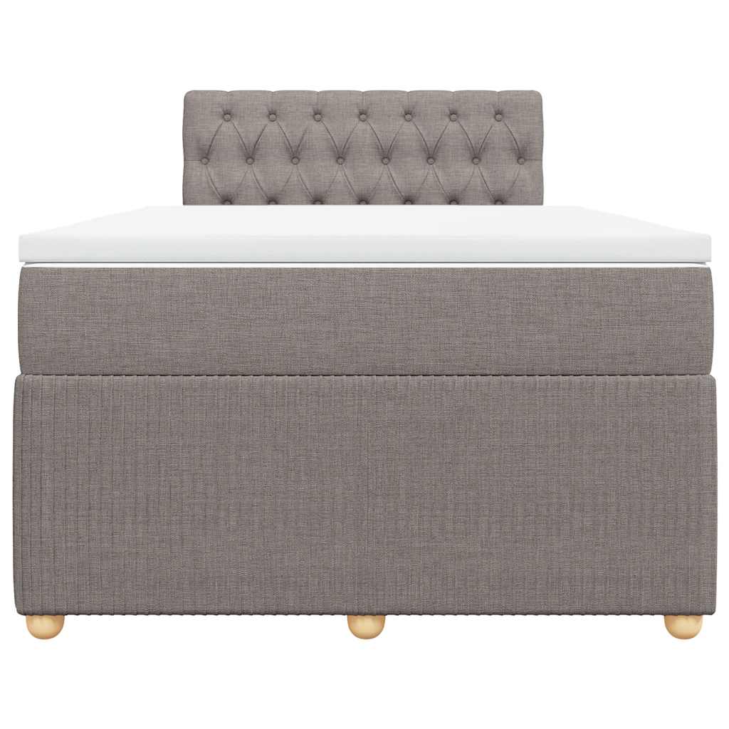 Sommier à lattes de lit avec matelas taupe 120x190 cm tissu - XIOS
