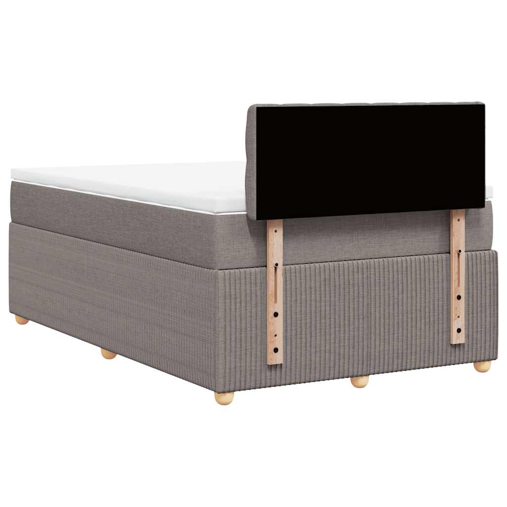 Sommier à lattes de lit avec matelas taupe 120x190 cm tissu - XIOS