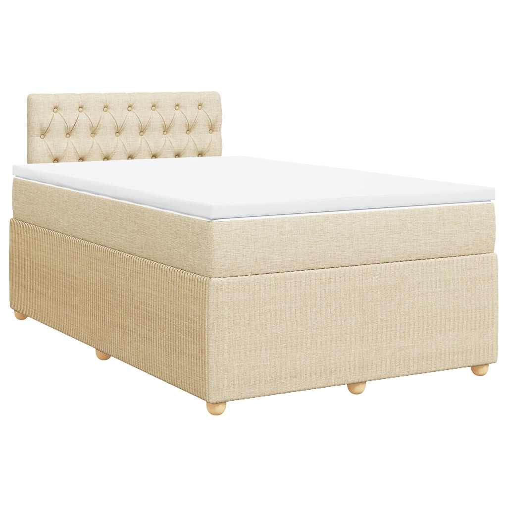 Sommier à lattes de lit avec matelas crème 120x190 cm tissu - XIOS