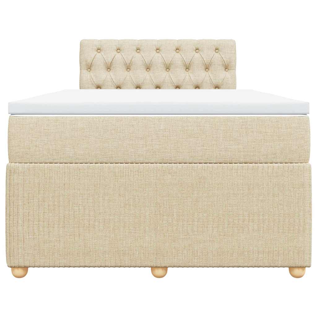 Sommier à lattes de lit avec matelas crème 120x190 cm tissu - XIOS