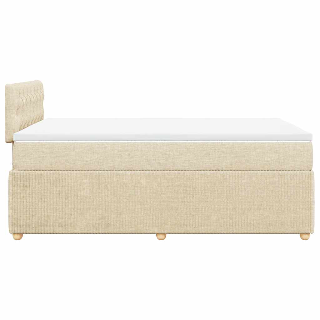 Sommier à lattes de lit avec matelas crème 120x190 cm tissu - XIOS