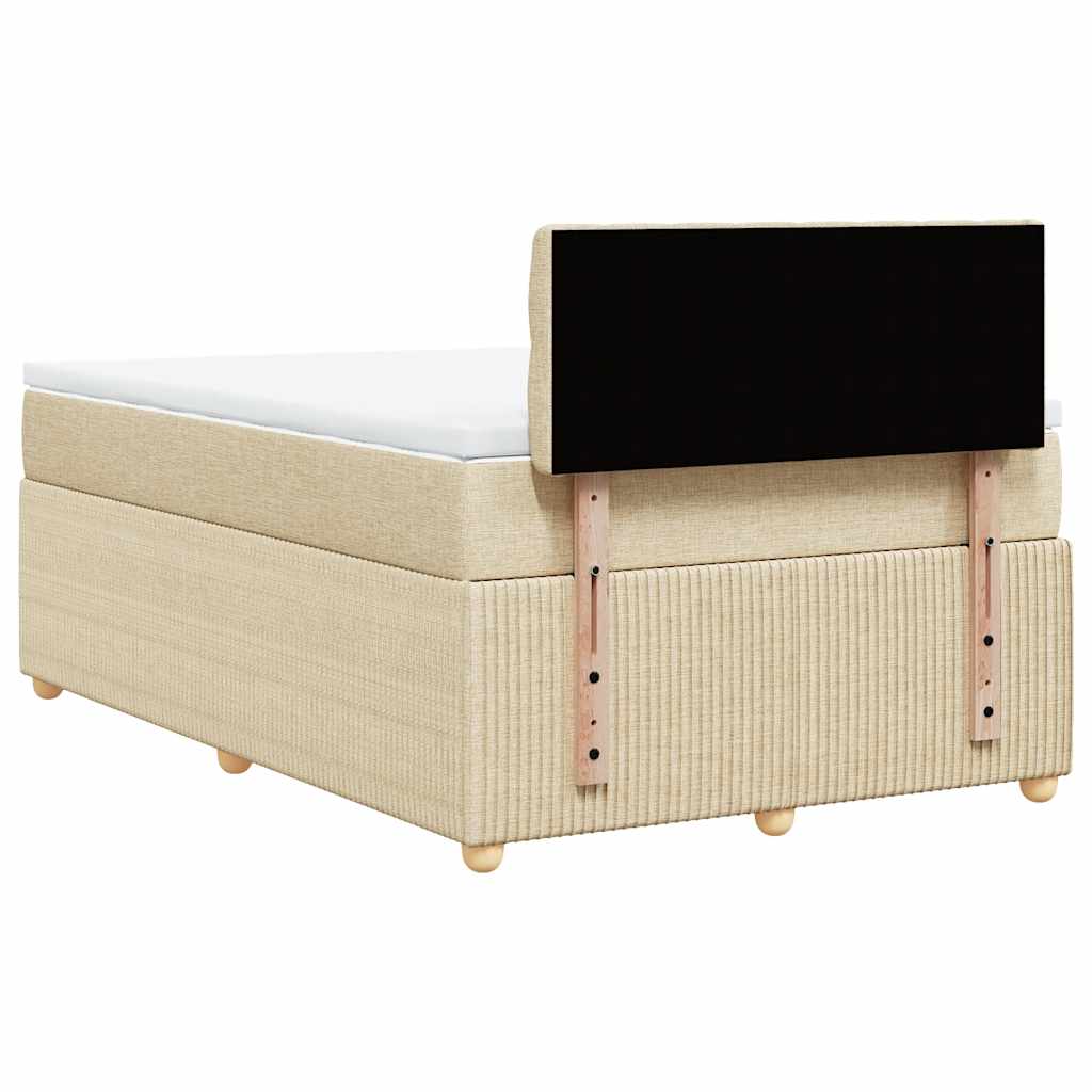 Sommier à lattes de lit avec matelas crème 120x190 cm tissu - XIOS