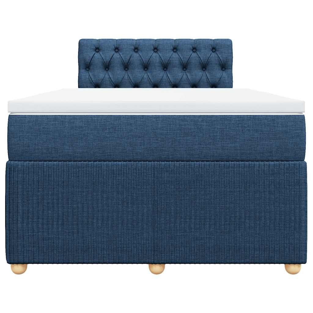 Sommier à lattes de lit avec matelas bleu 120x190 cm tissu - XIOS