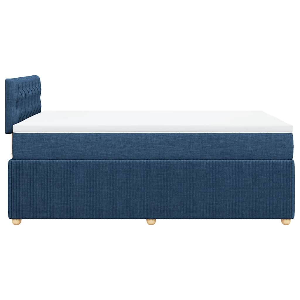 Sommier à lattes de lit avec matelas bleu 120x190 cm tissu - XIOS