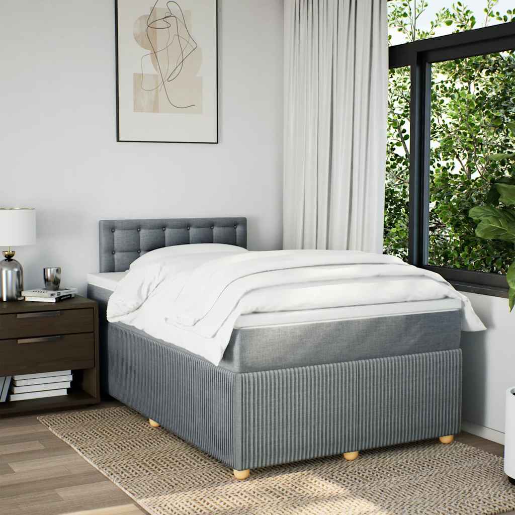 Sommier à lattes de lit et matelas gris clair 120x190 cm tissu - XIOS