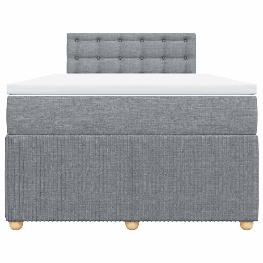 Sommier à lattes de lit et matelas gris clair 120x190 cm tissu - XIOS