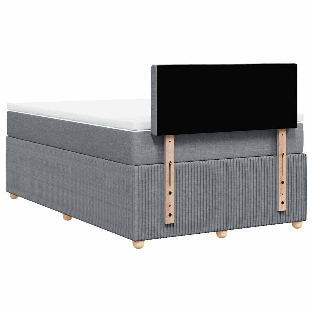 Sommier à lattes de lit et matelas gris clair 120x190 cm tissu - XIOS