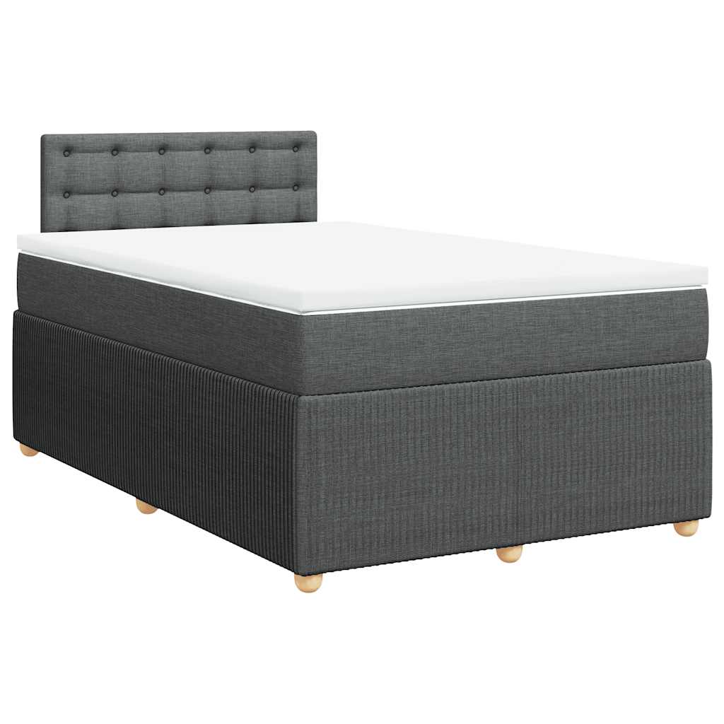 Sommier à lattes de lit avec matelas gris foncé 120x190cm tissu - XIOS