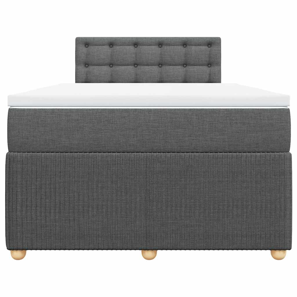 Sommier à lattes de lit avec matelas gris foncé 120x190cm tissu - XIOS