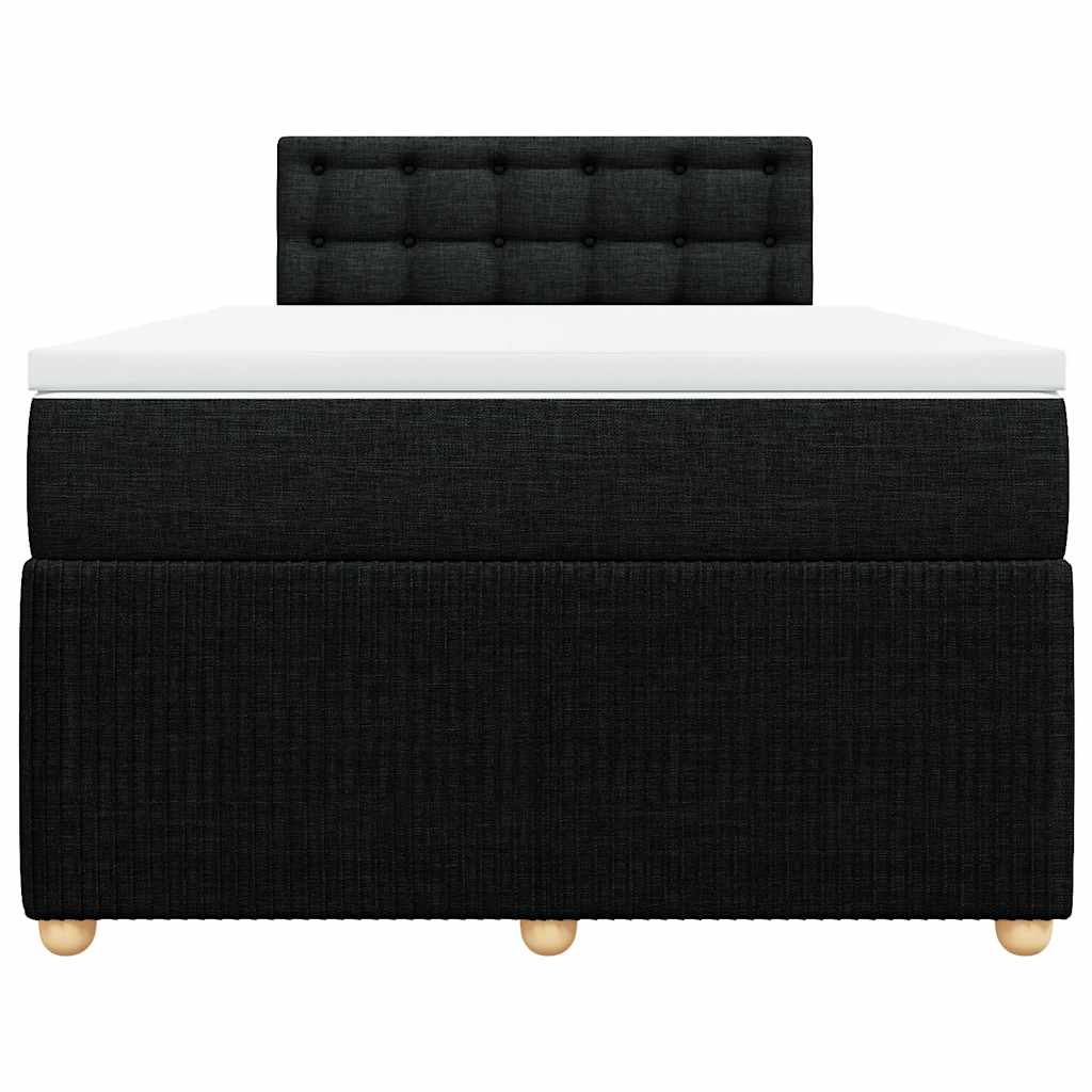 Sommier à lattes de lit avec matelas noir 120x190 cm tissu - XIOS