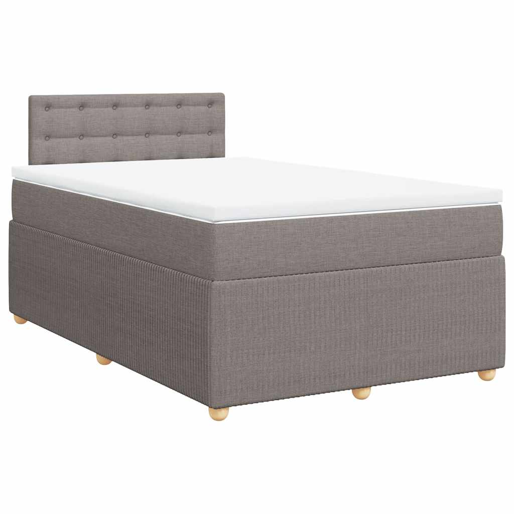 Sommier à lattes de lit avec matelas taupe 120x190 cm tissu - XIOS