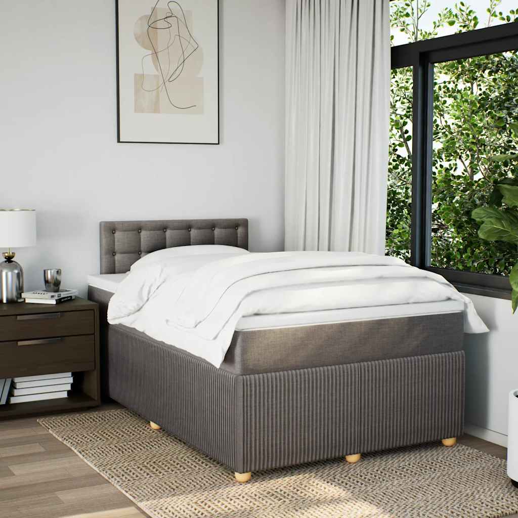 Sommier à lattes de lit avec matelas taupe 120x190 cm tissu - XIOS