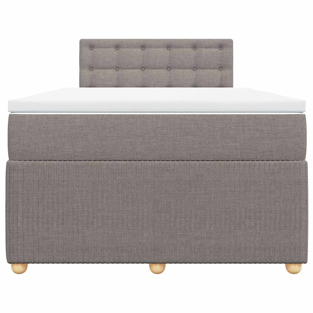 Sommier à lattes de lit avec matelas taupe 120x190 cm tissu - XIOS