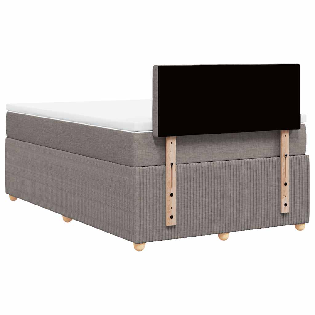 Sommier à lattes de lit avec matelas taupe 120x190 cm tissu - XIOS