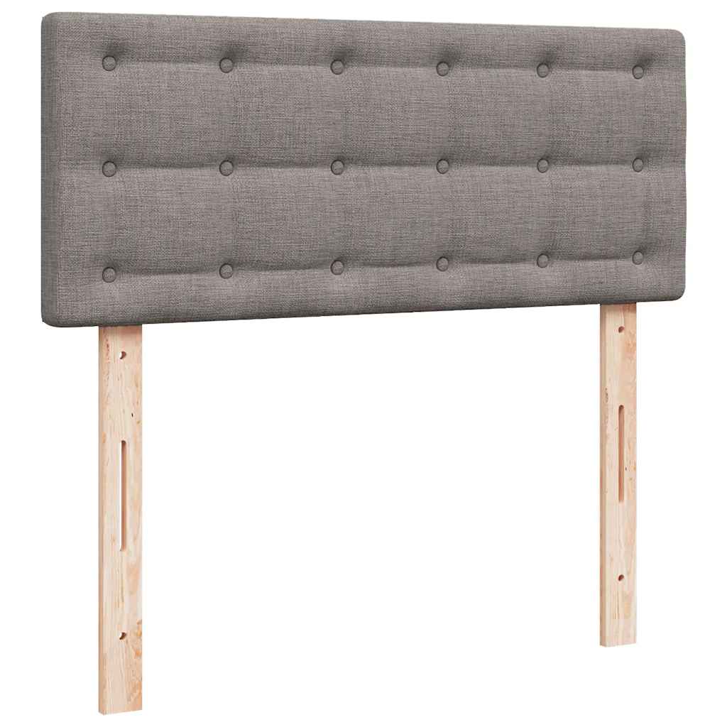 Sommier à lattes de lit avec matelas taupe 120x190 cm tissu - XIOS