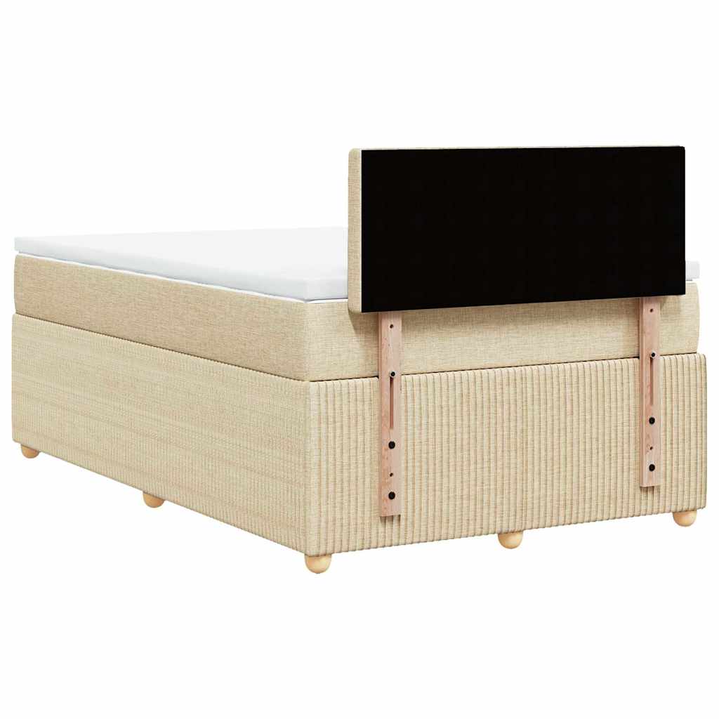 Sommier à lattes de lit avec matelas crème 120x190 cm tissu - XIOS