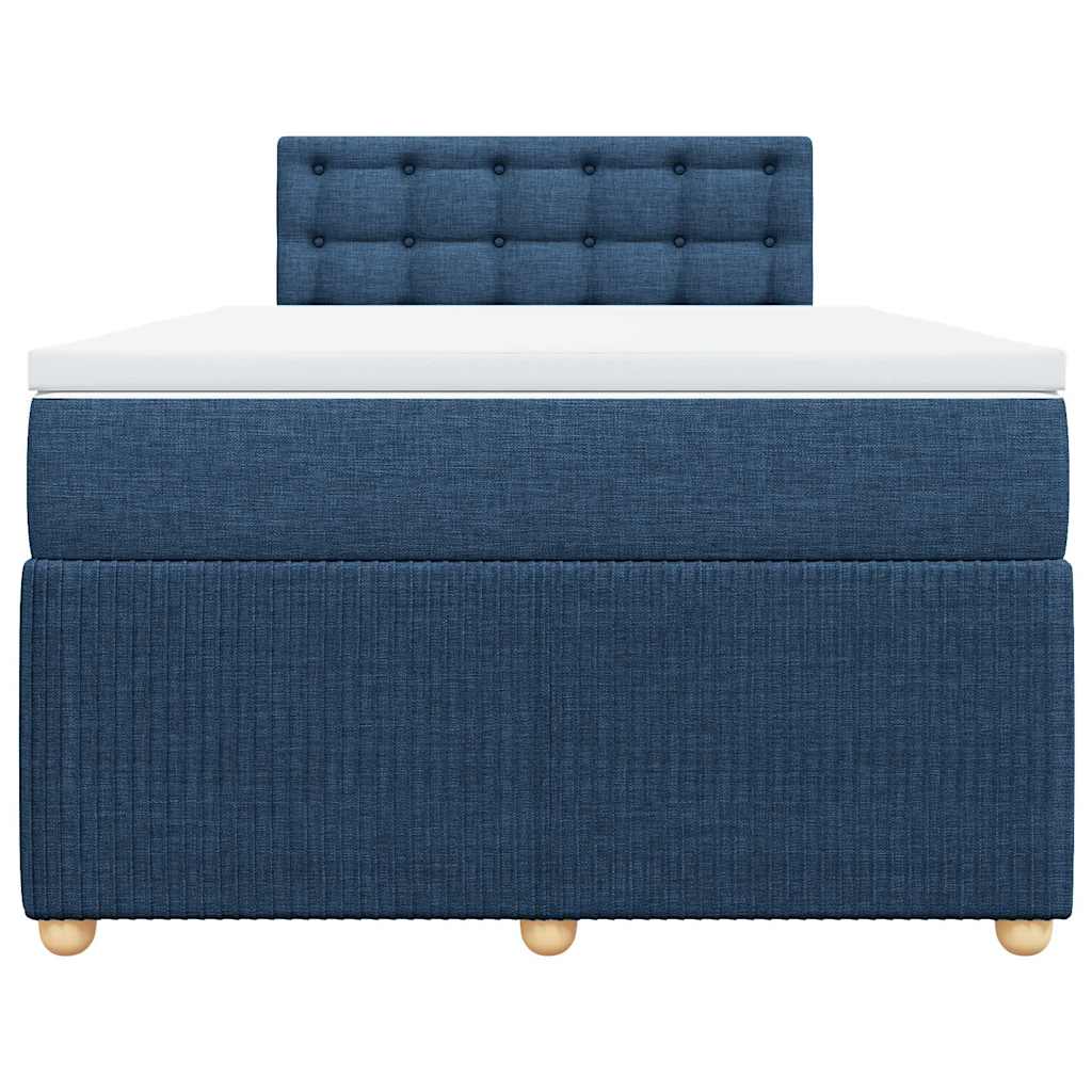 Sommier à lattes de lit avec matelas bleu 120x190 cm tissu - XIOS
