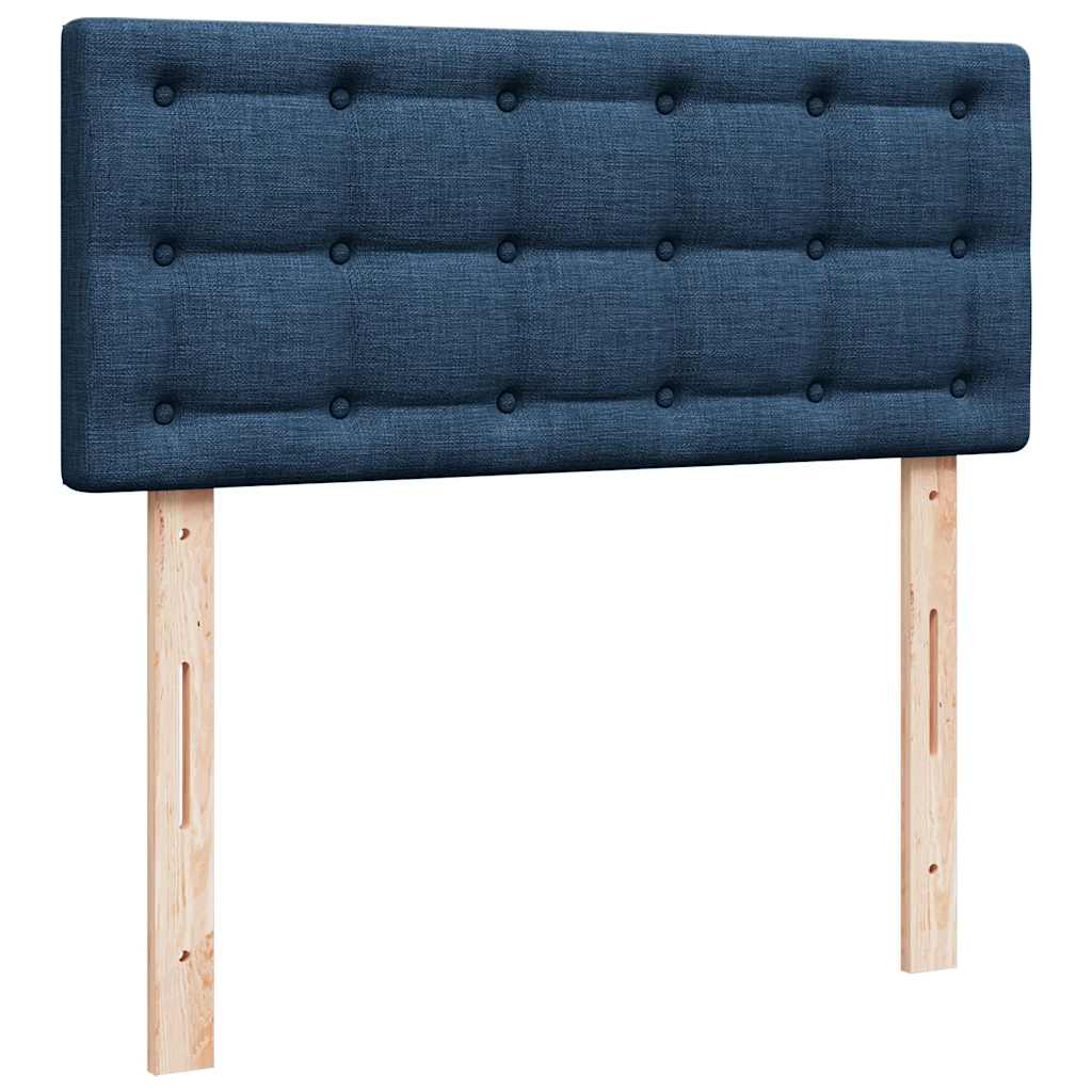 Sommier à lattes de lit avec matelas bleu 120x190 cm tissu - XIOS