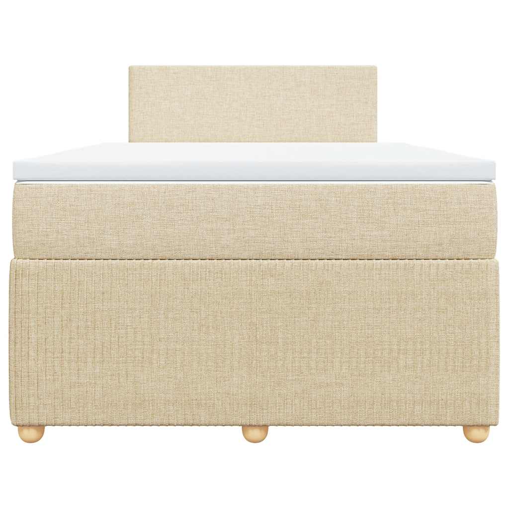 Sommier à lattes de lit avec matelas Crème 120x200 cm Tissu - XIOS