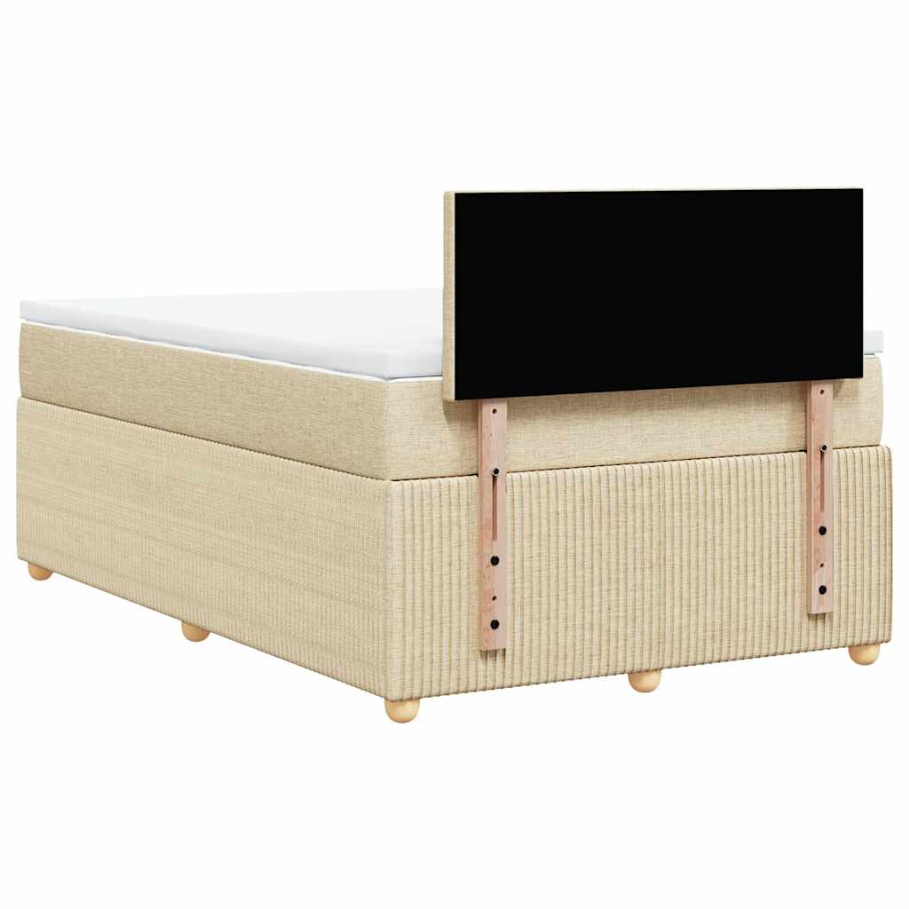 Sommier à lattes de lit avec matelas Crème 120x200 cm Tissu - XIOS