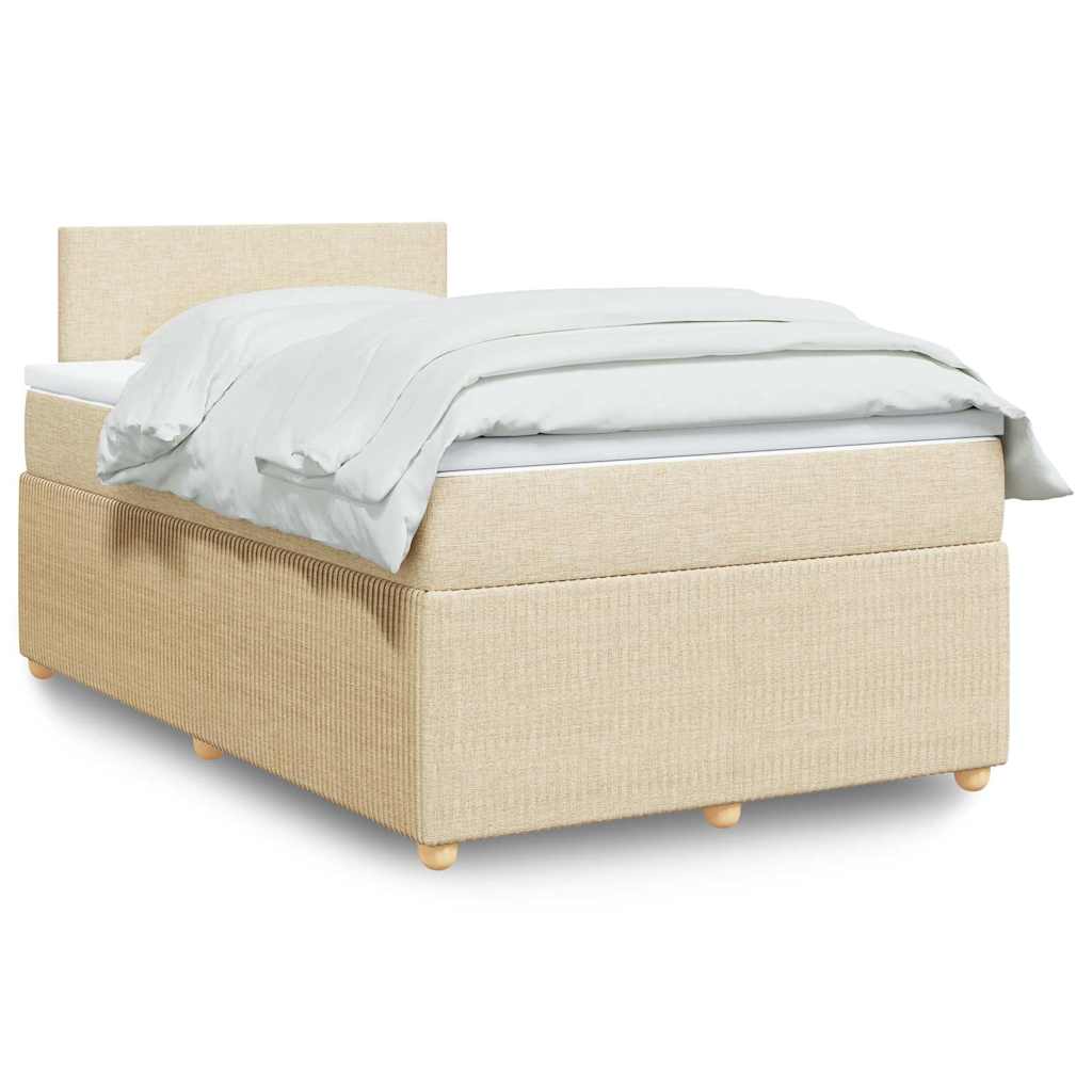 Sommier à lattes de lit avec matelas Crème 120x200 cm Tissu - XIOS